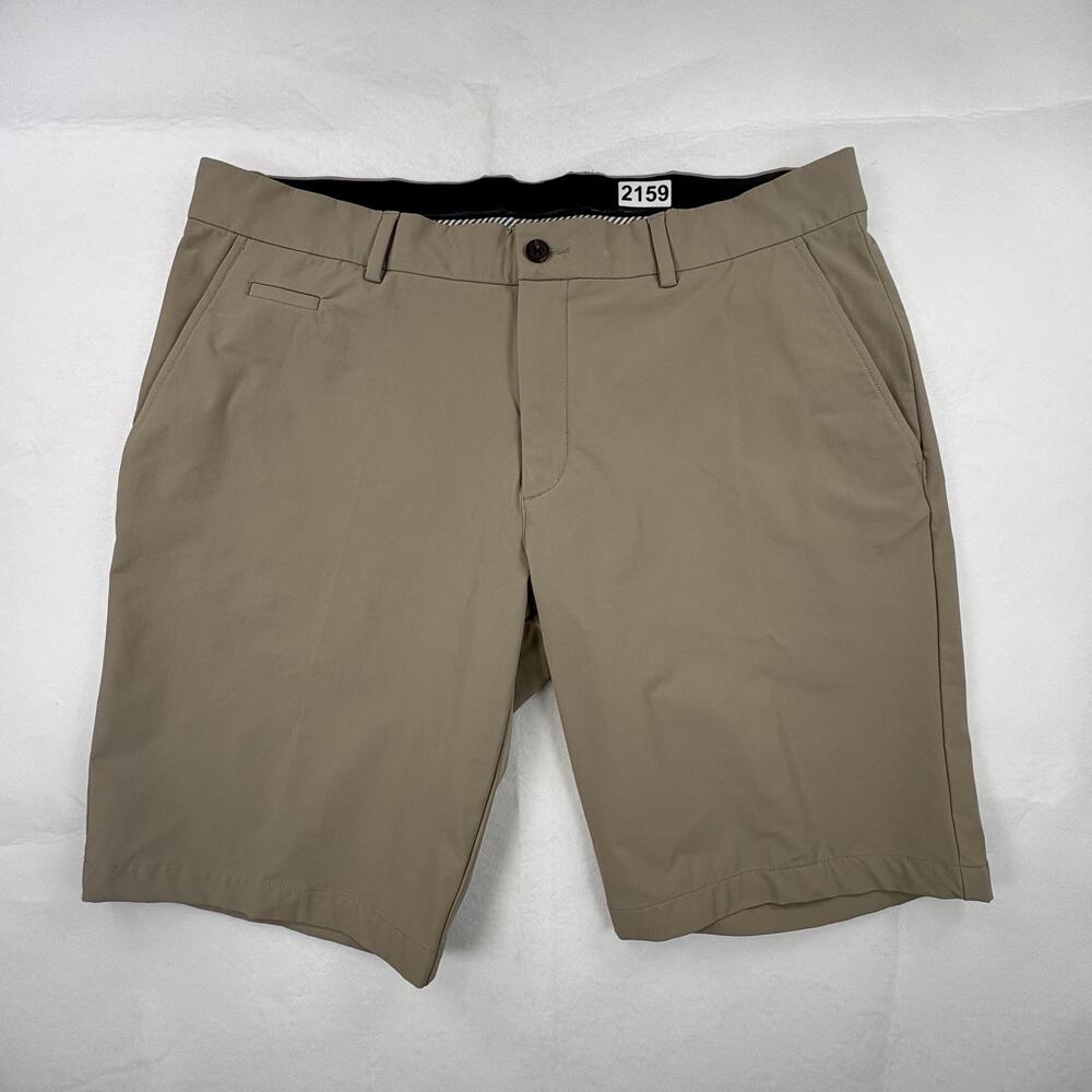 KJUS Chino Shorts Mens 36 Beige Stretch 10” Inseam Ike Travel Casual Microfiber
